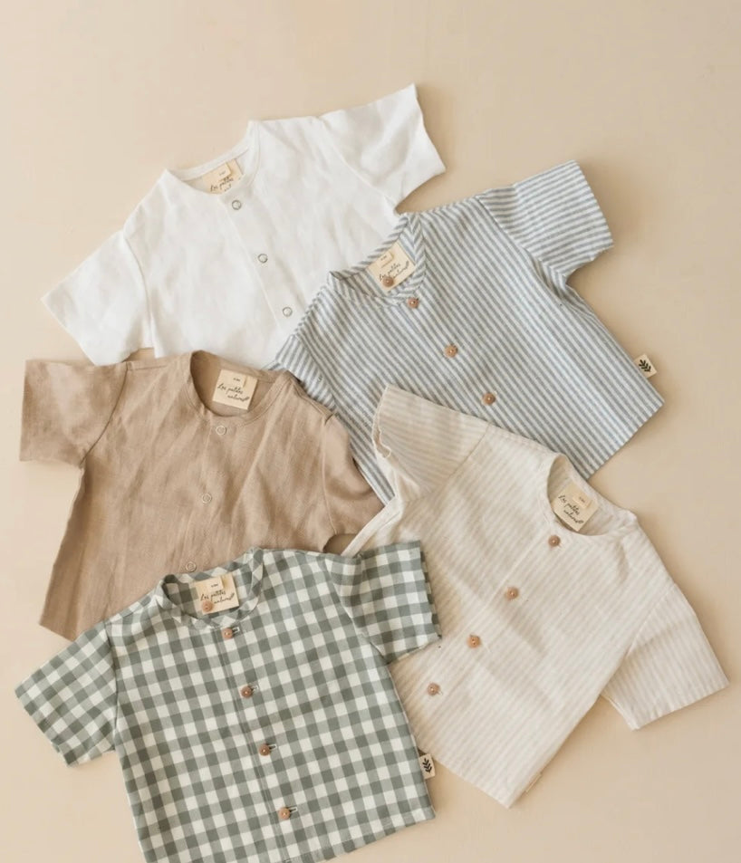 Chemise ligné en lin Les petites natures (12-18 mois)