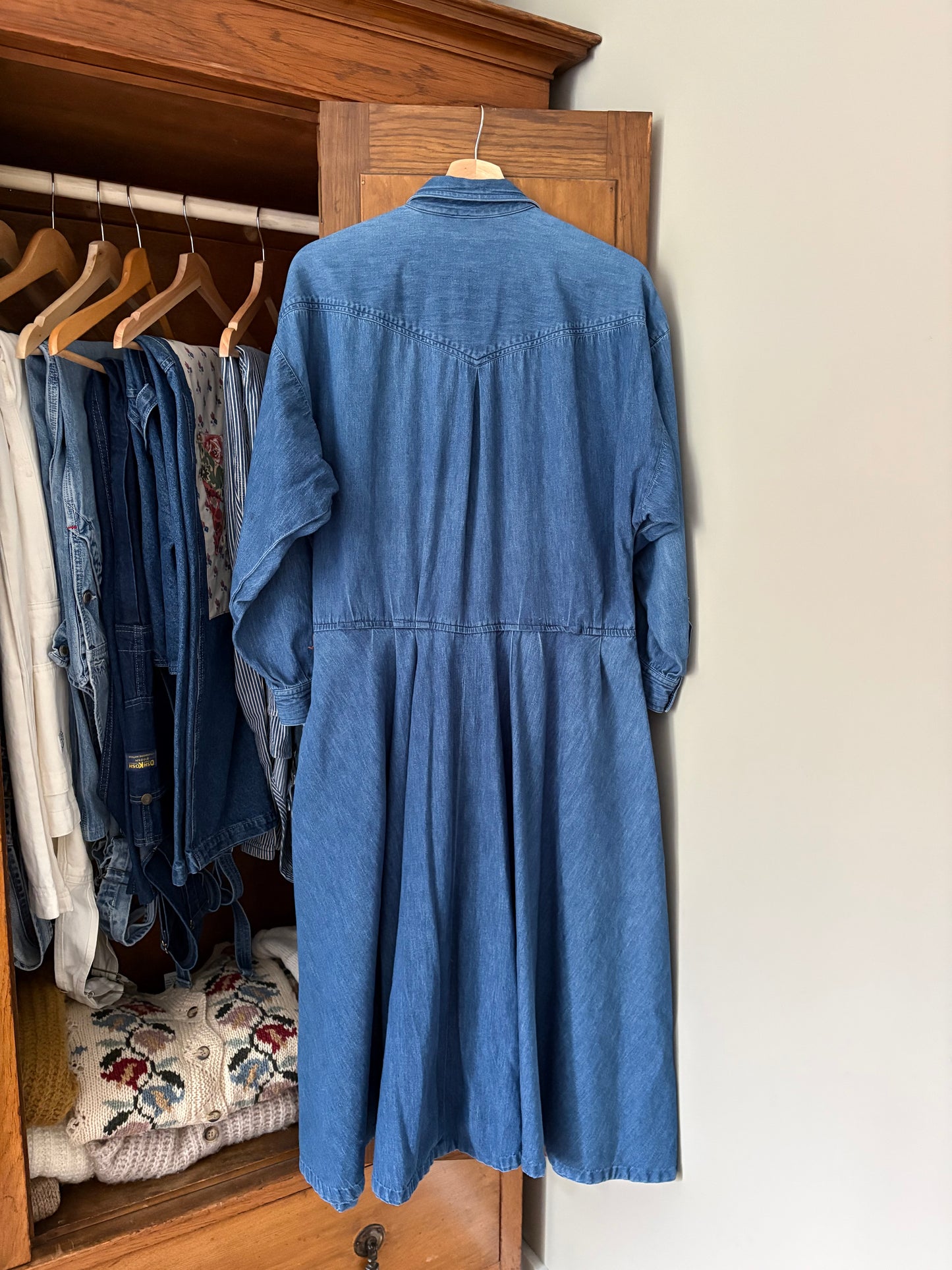 Robe midi en denim vintage (Large)