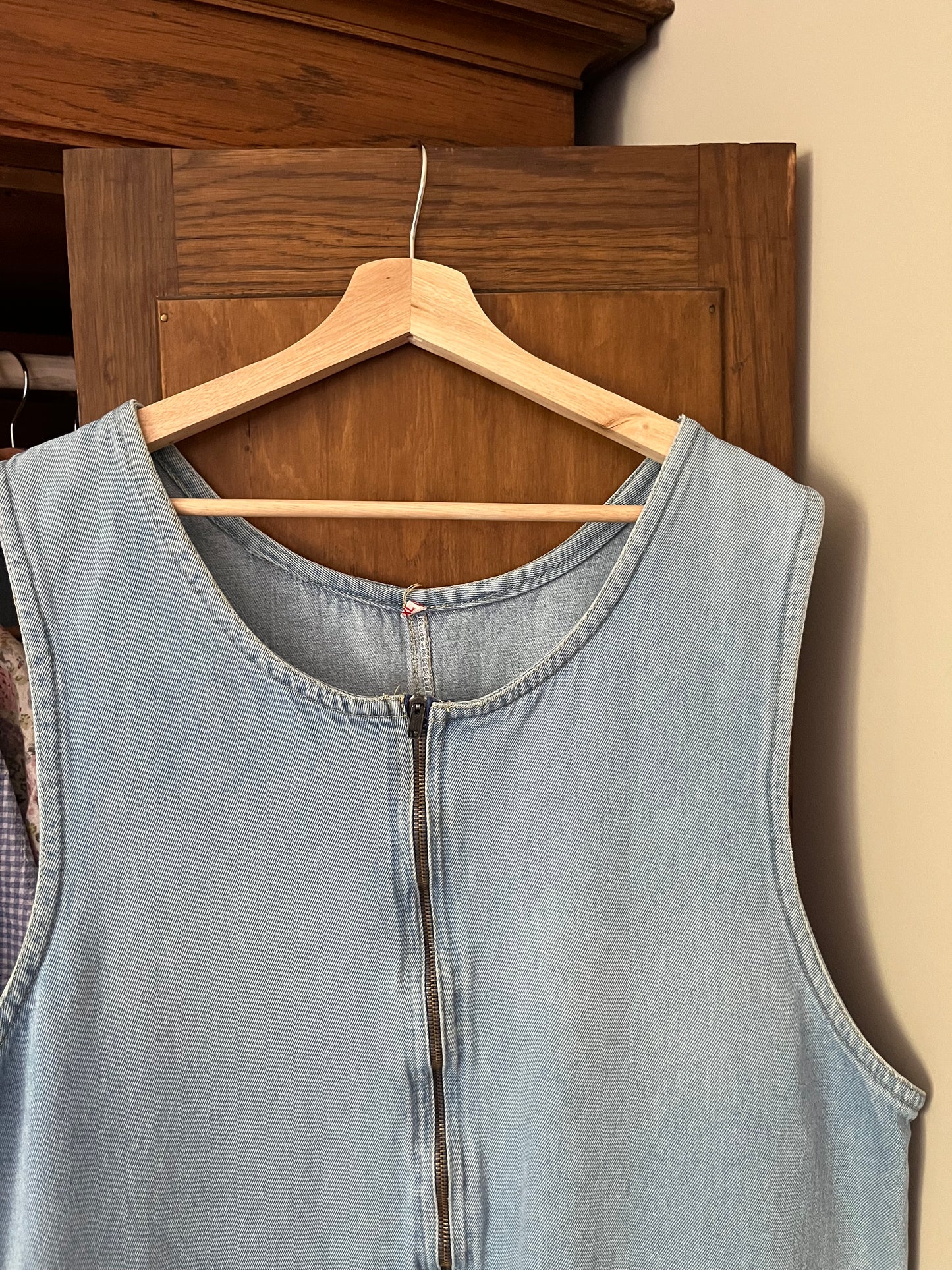 Robe vintage en denim avec zip (L/XL)