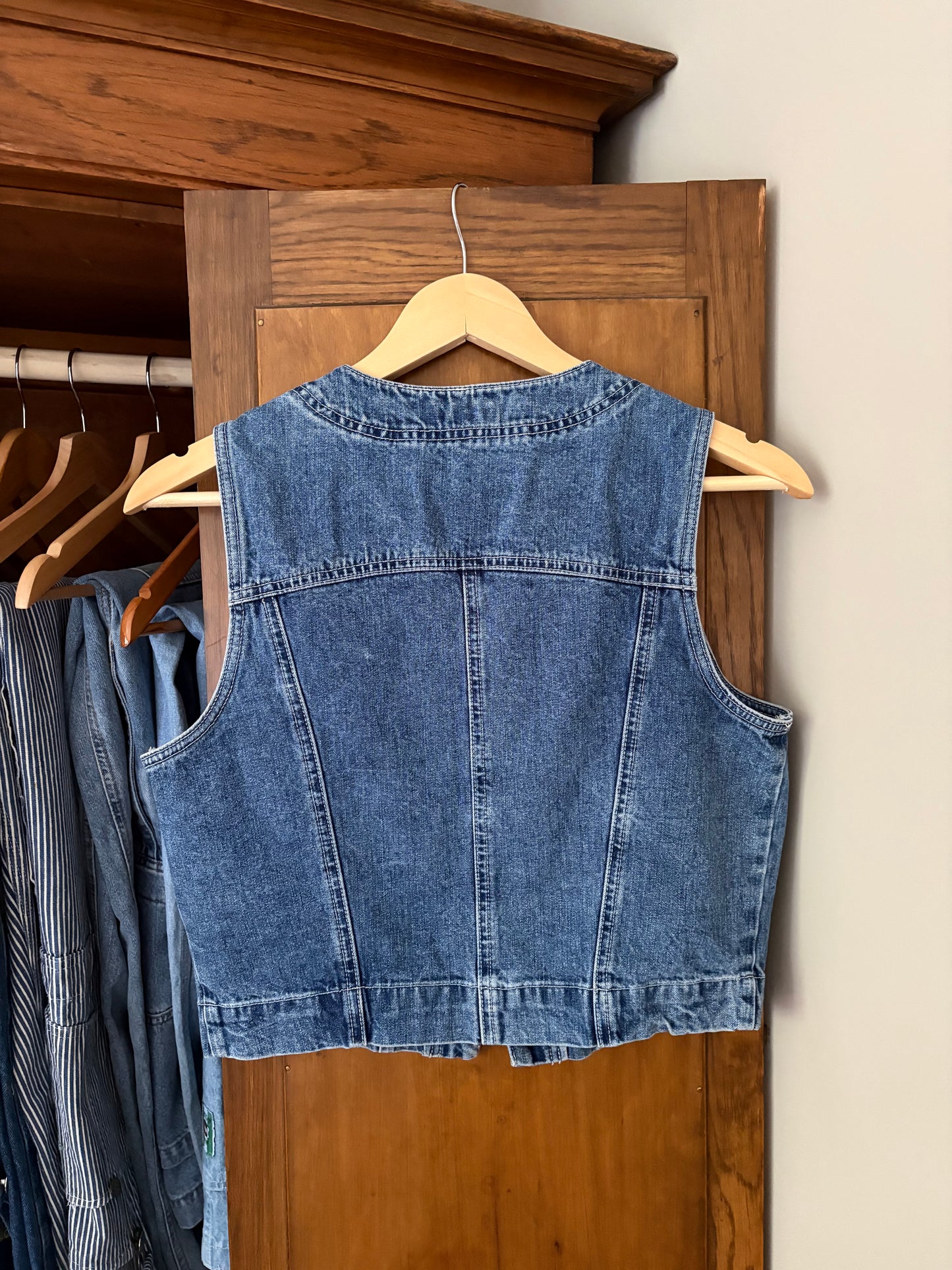 Manteau sans manche en denim vintage GAP (Small)