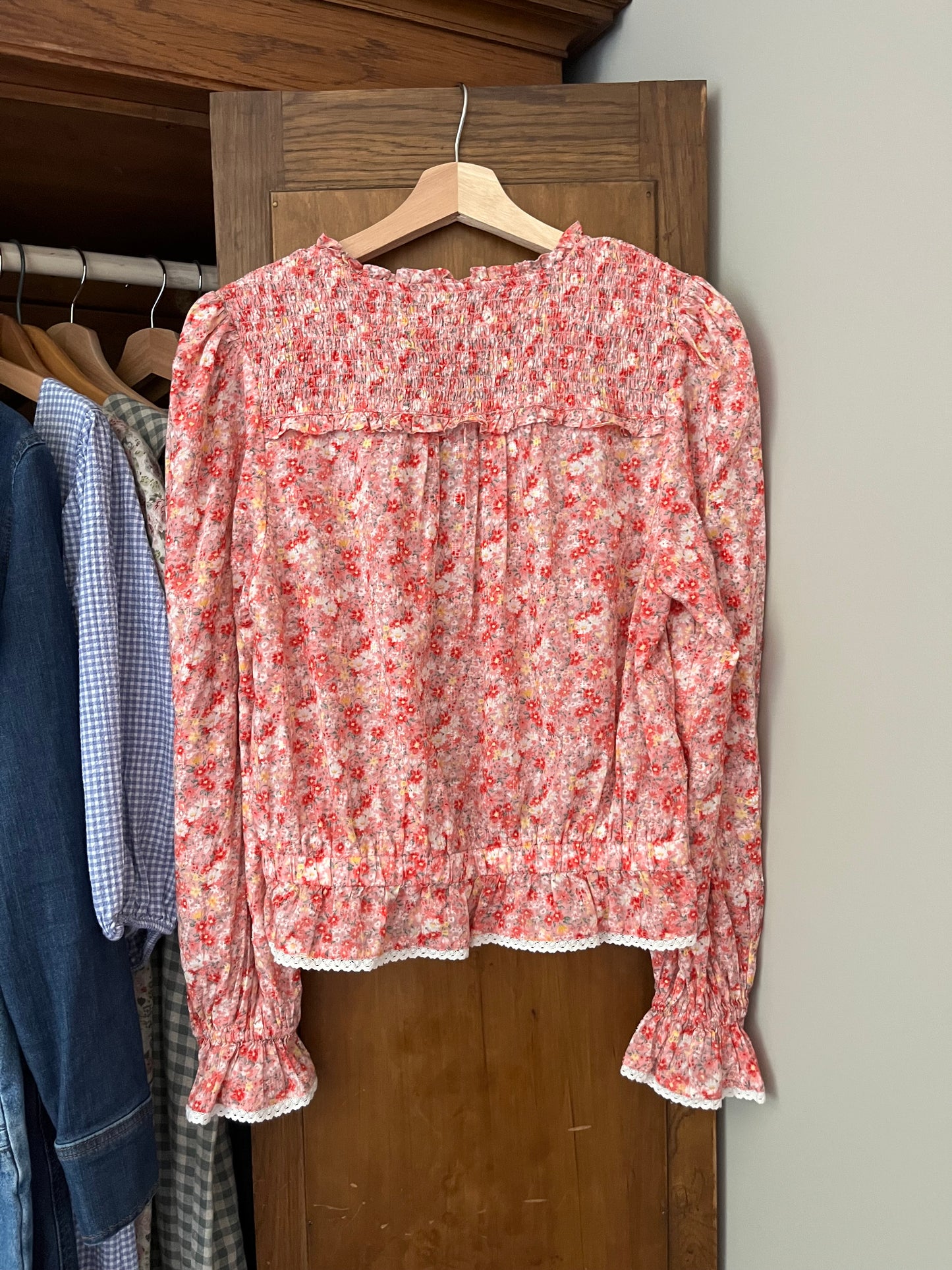 Blouse fleurie rose (Médium)