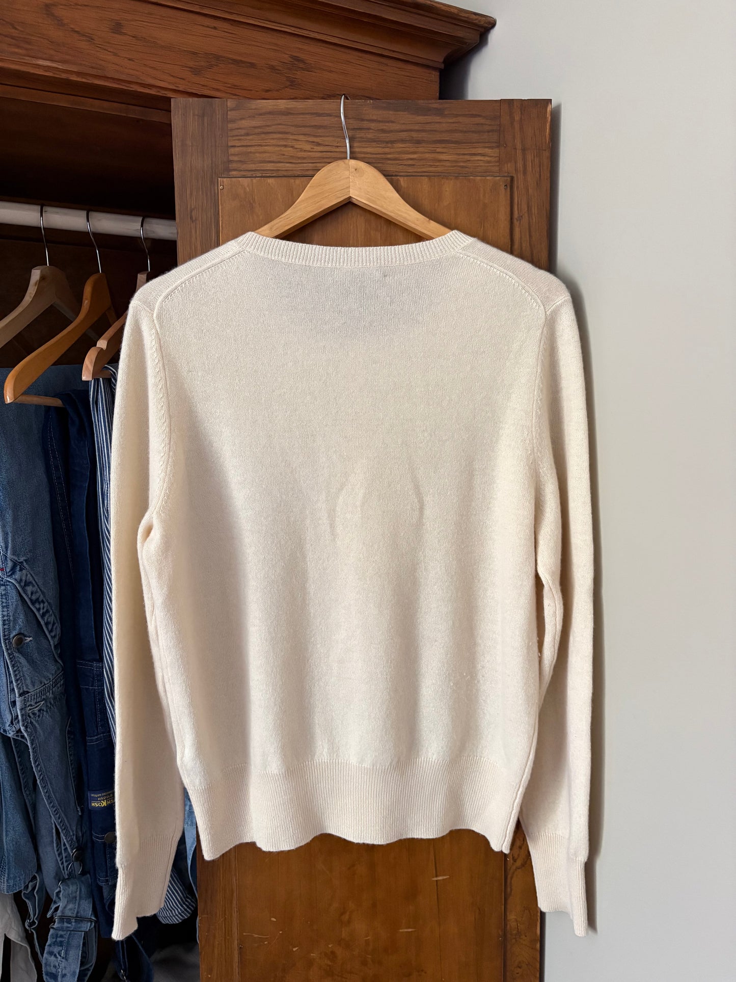 Cardigan crème en cachemire (Large)
