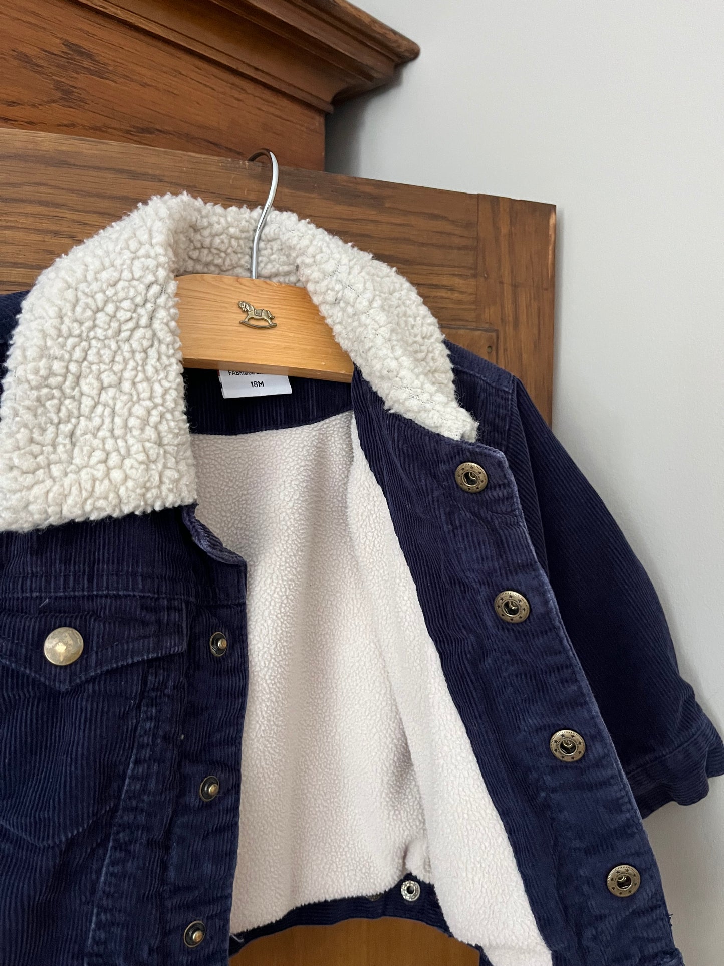 Manteau en corduroy et sherpa (12-18 mois)