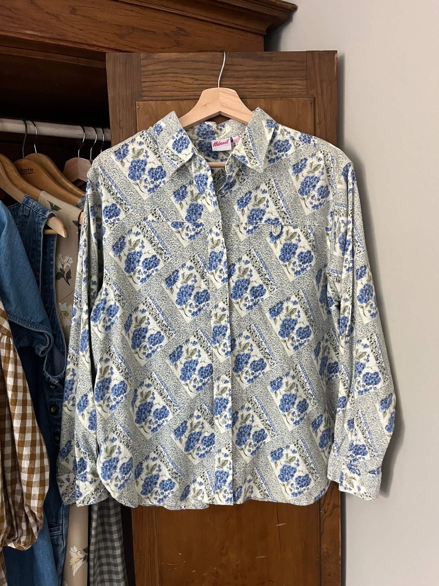 Chemise fleurie en flanelle (S/M)