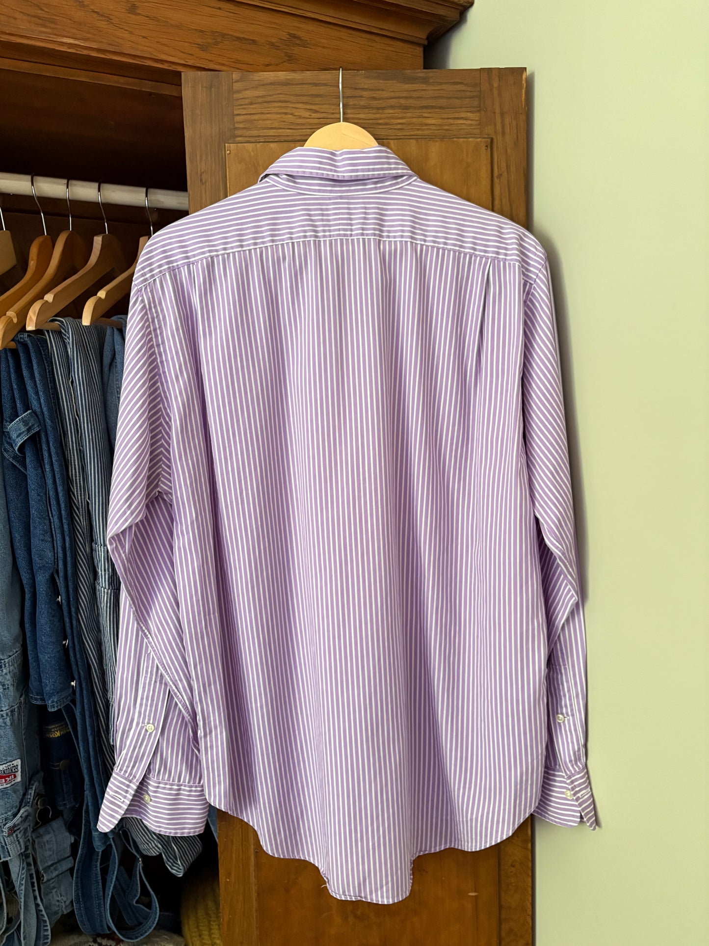 Chemise lignée mauve Ralph Lauren (Large) * Telle quelle