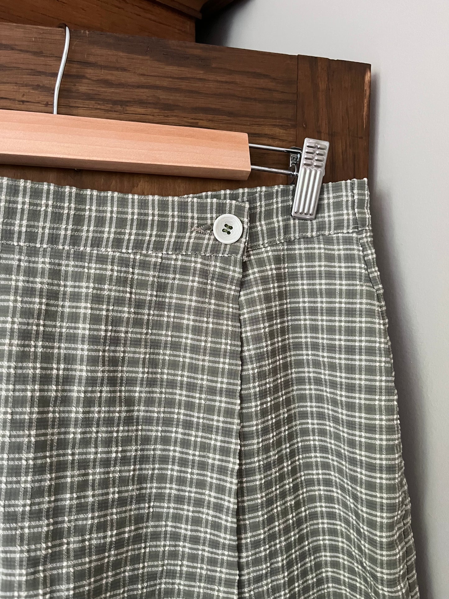 Jupe short à carreaux sauge (Médium)