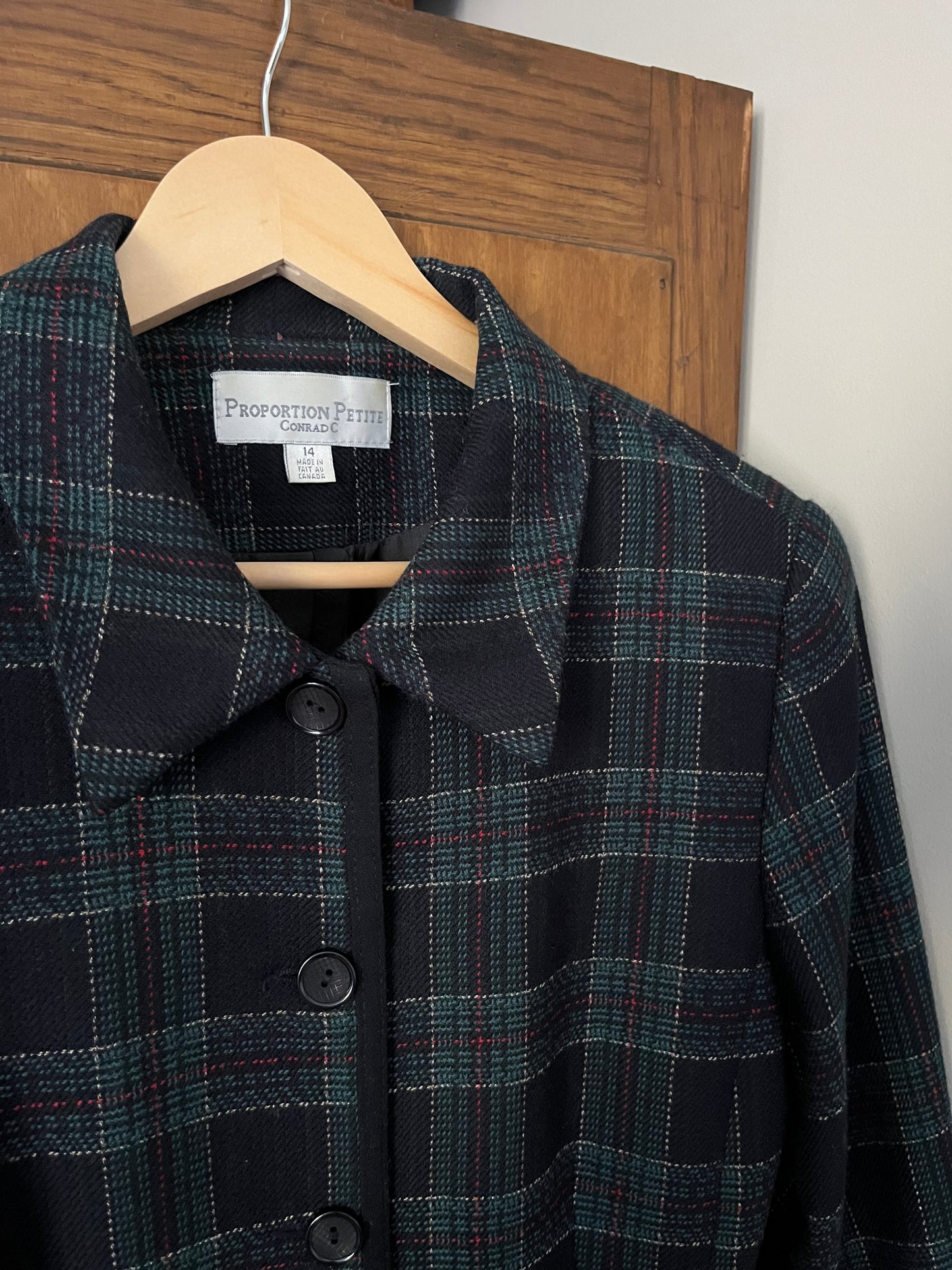 Veston vintage à carreaux (Medium Petite)