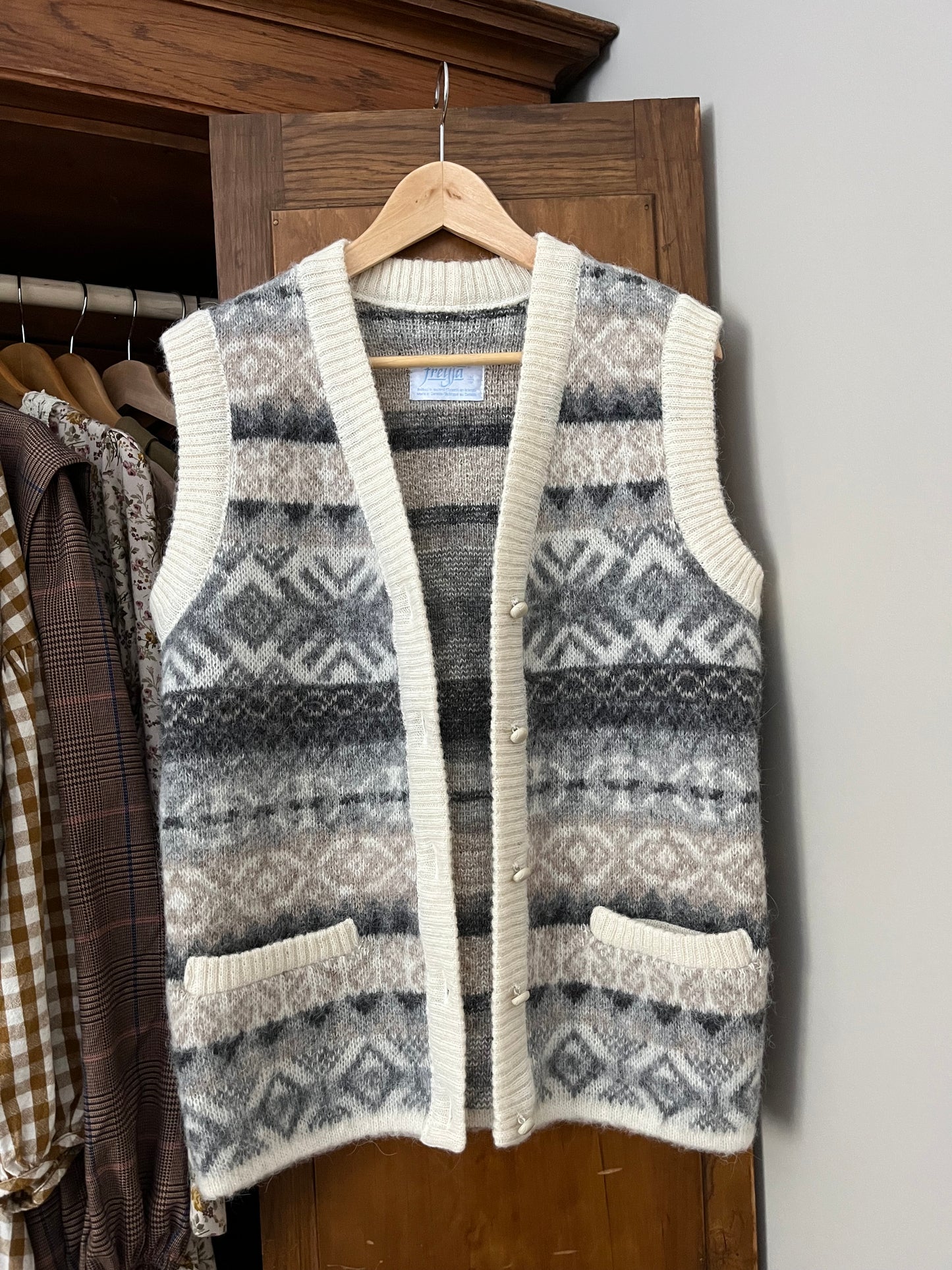 Veste sans manche en laine vintage (Small)