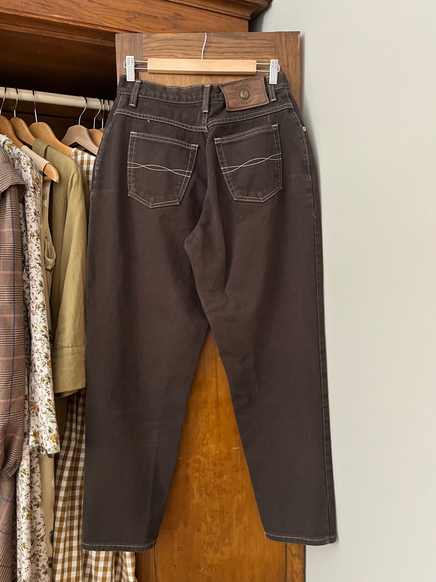 Jeans brun chocolat vintage (Médium)