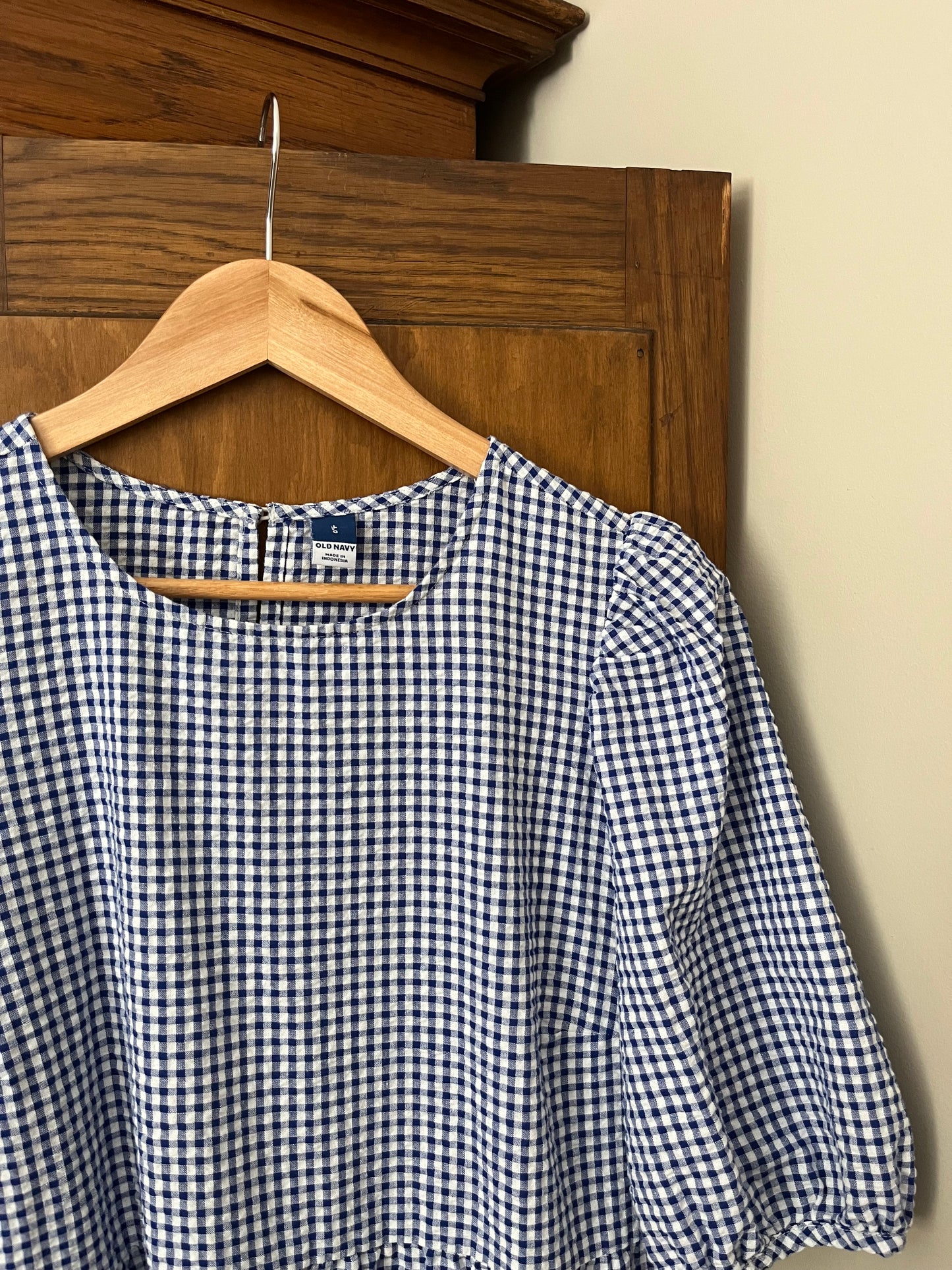 Robe longue vichy bleu (Large)