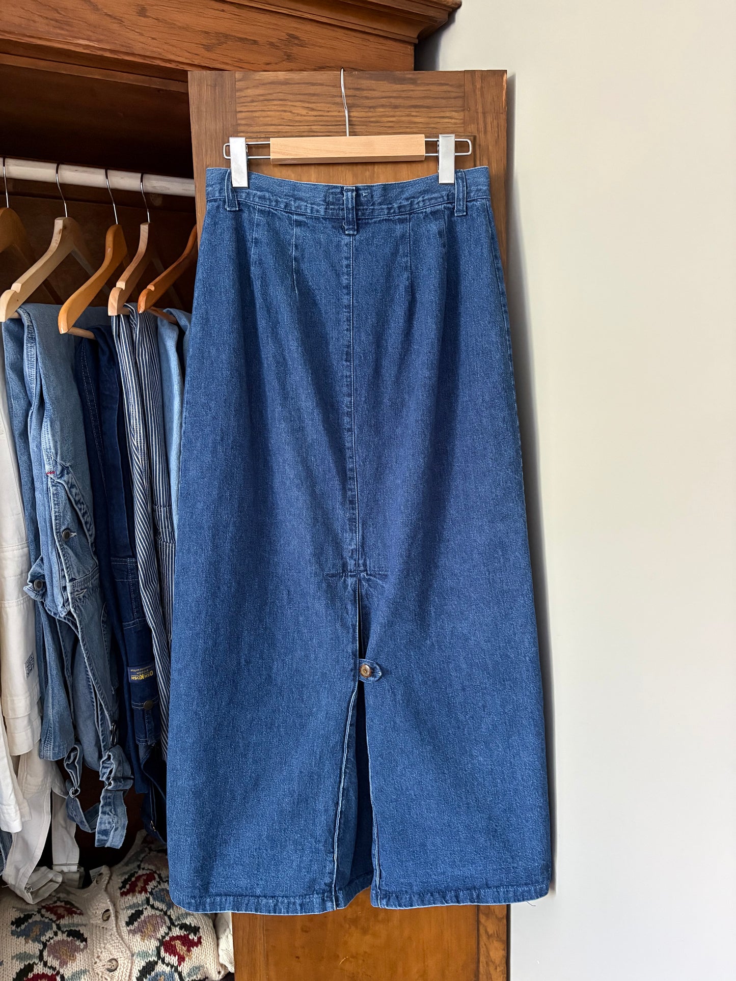Jupe longue en denim vintage (Médium)