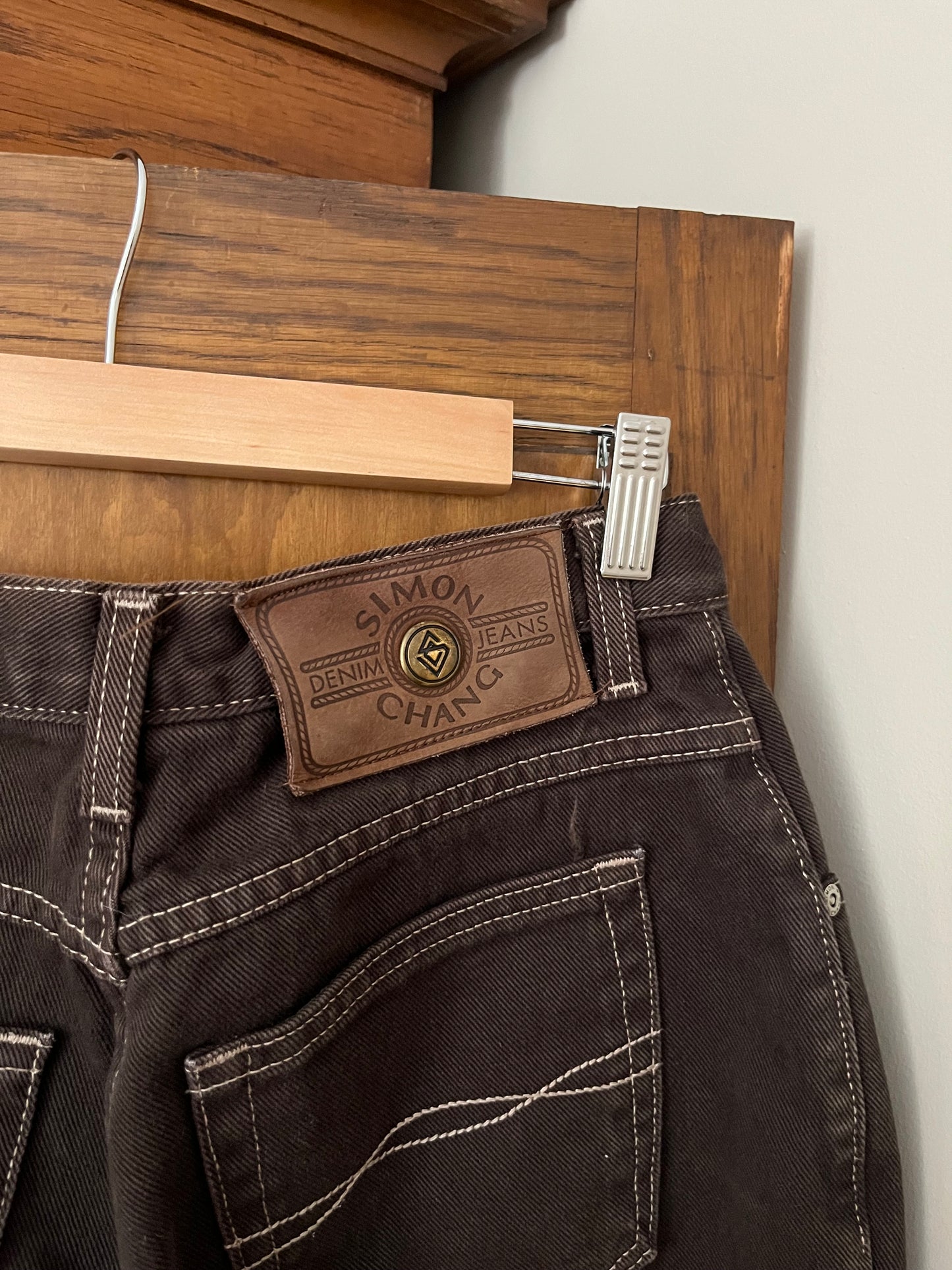 Jeans brun chocolat vintage (Médium)