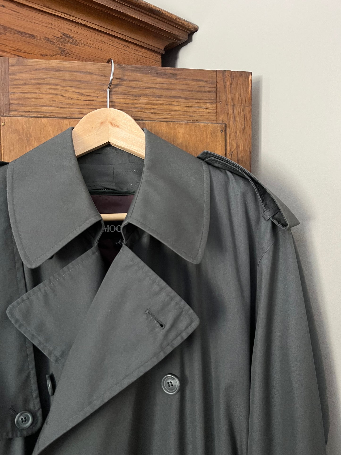 Trench coat gris/vert (L/XL)