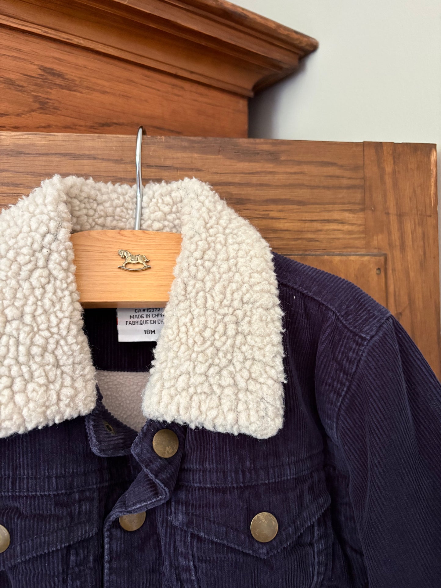 Manteau corduroy et sherpa vintage (12-18 mois)