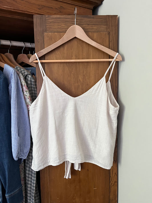 Camisole beige noué au dos (Small)