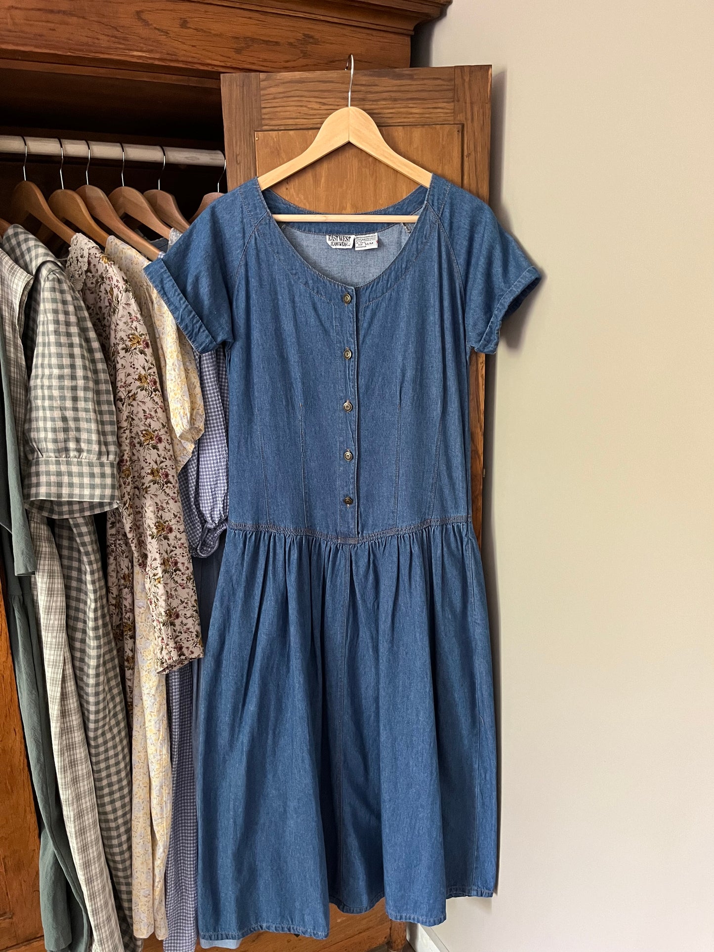 Robe longue vintage en denim (S/M)