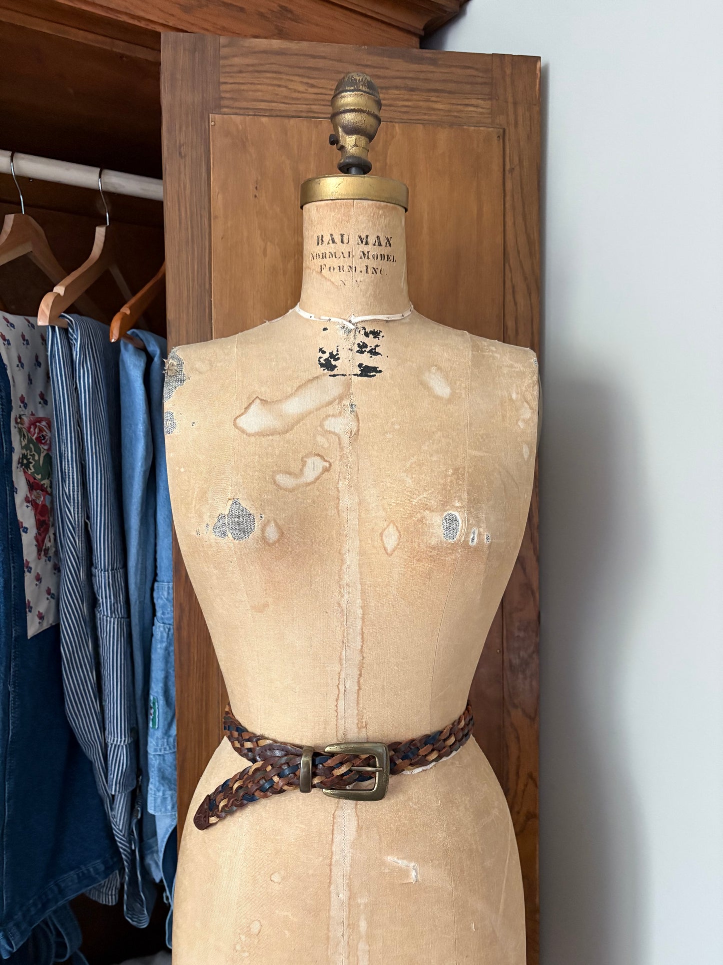 Ceinture tricolore en cuir véritable (Small)