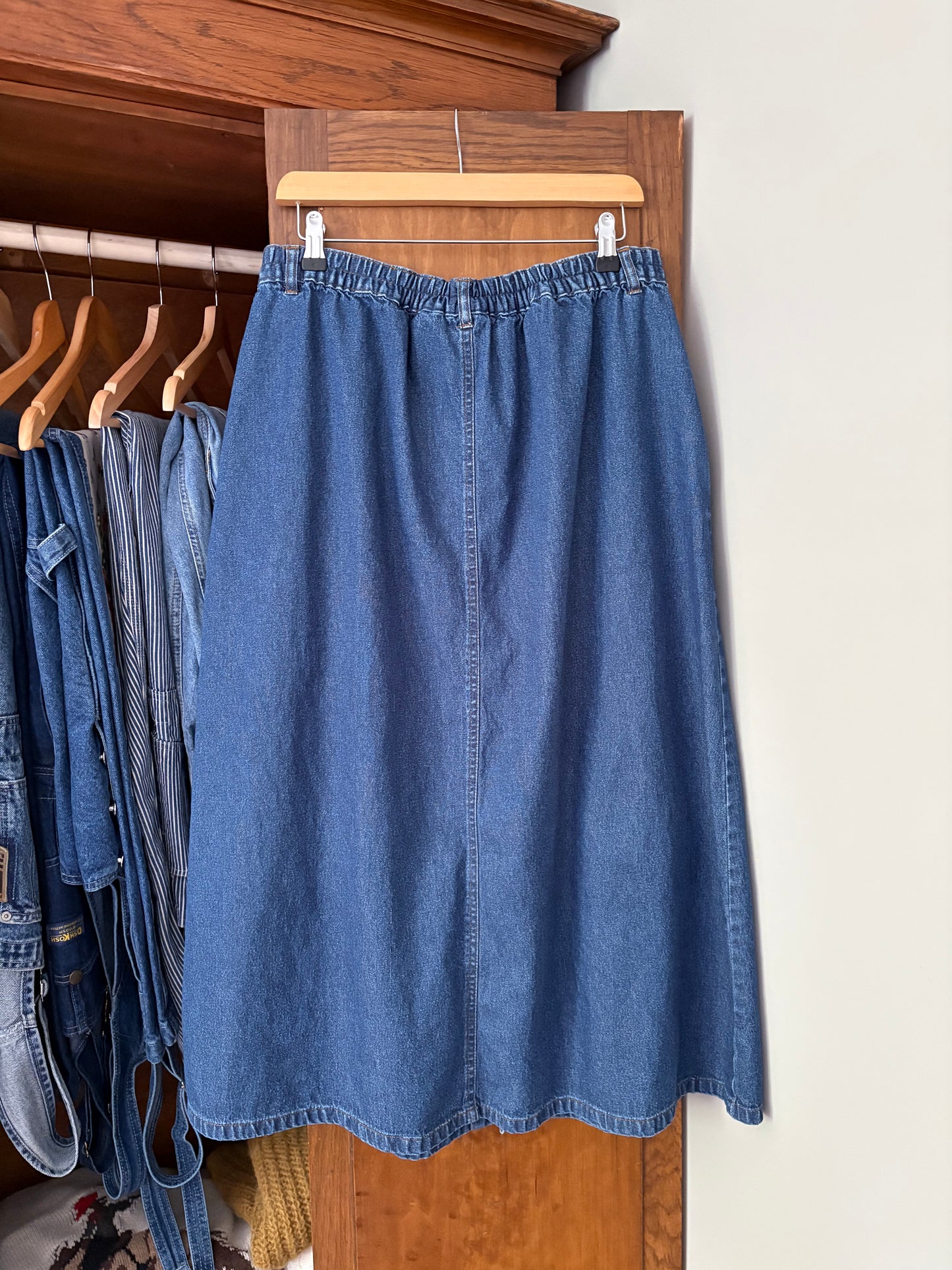 Jupe longue en denim vintage (L/XL)