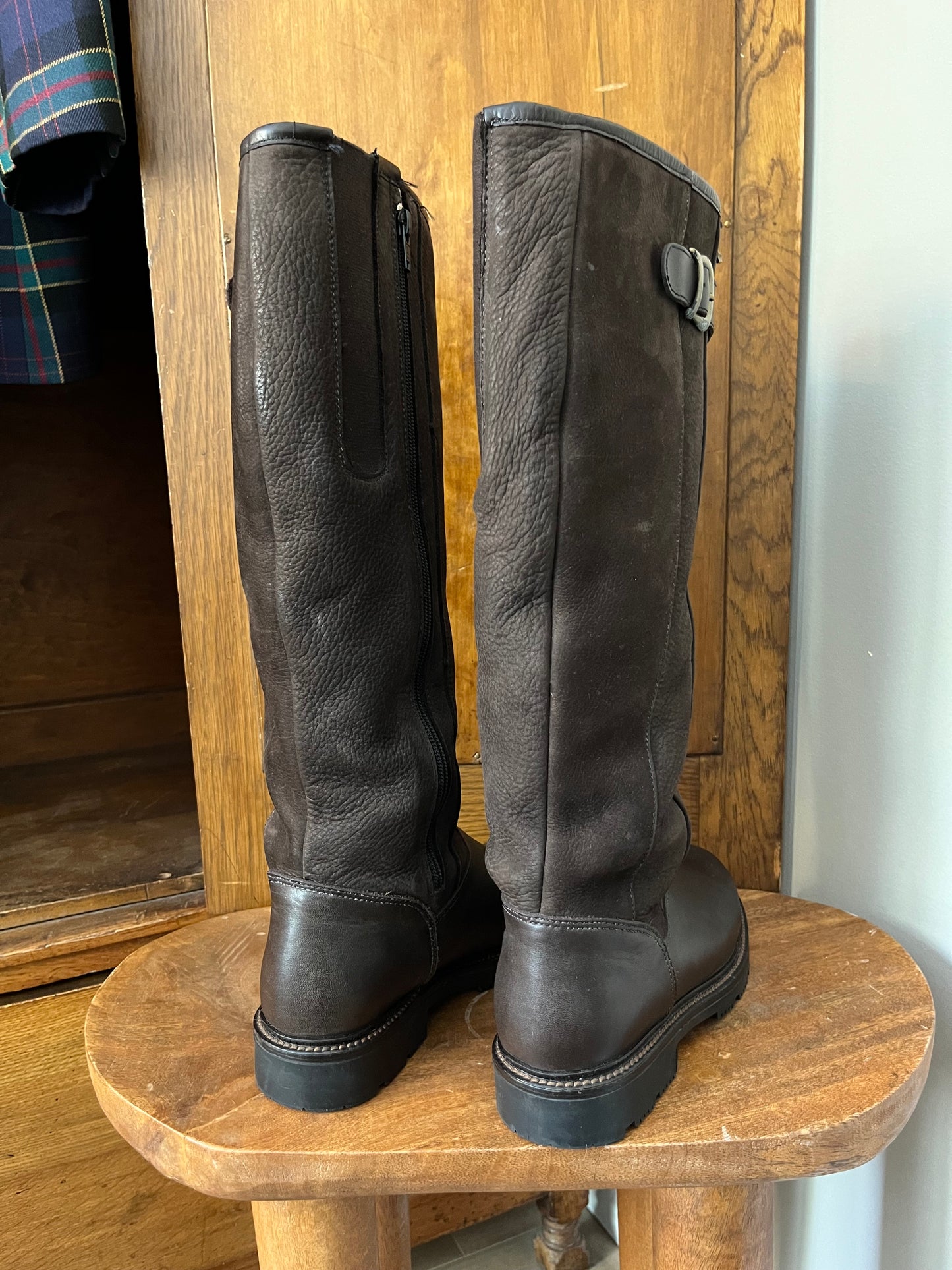 Bottes hautes en cuir et en suède (pointure 37/ 6)