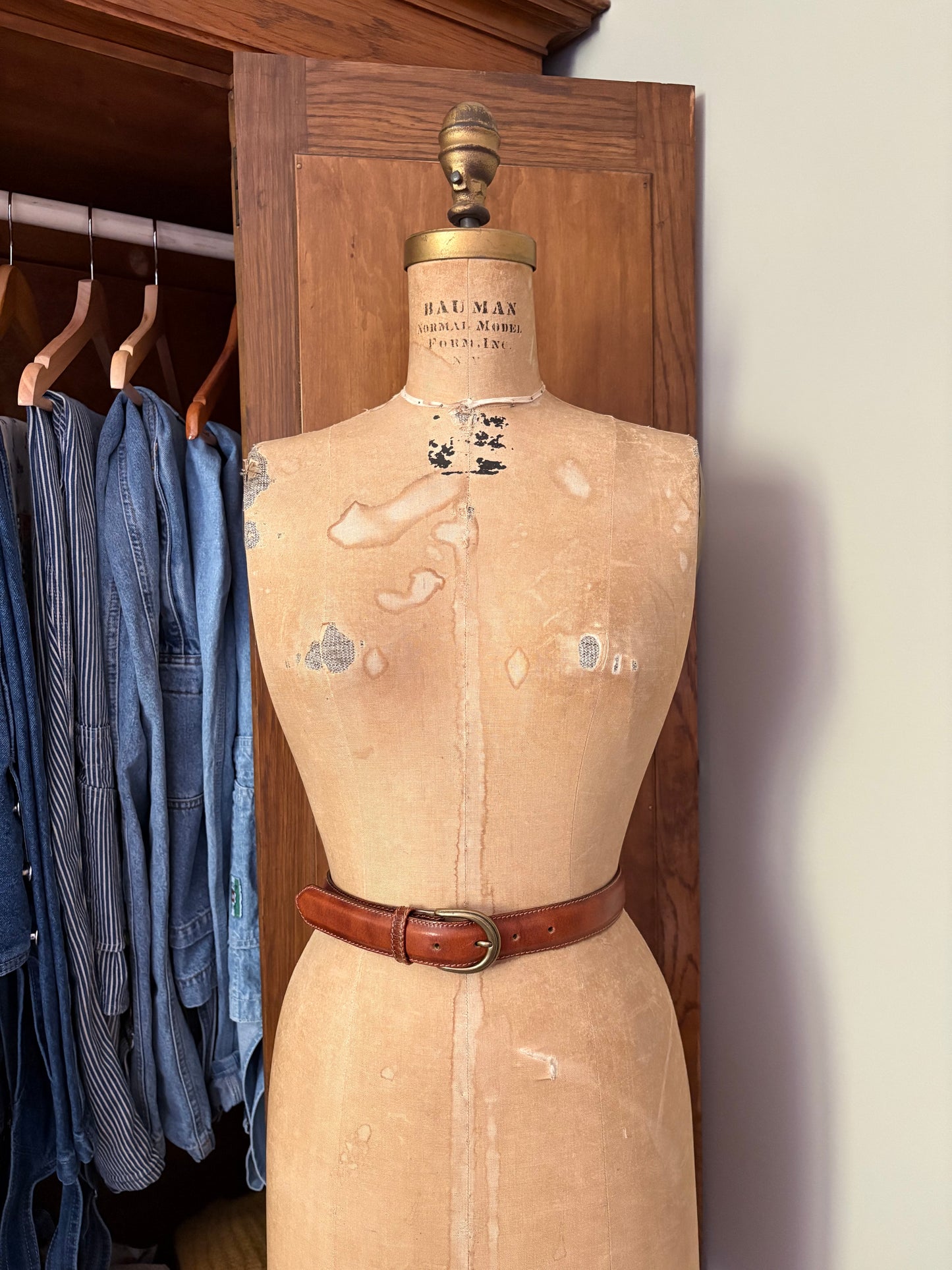 Ceinture en cuir couleur caramel (Xsmall)