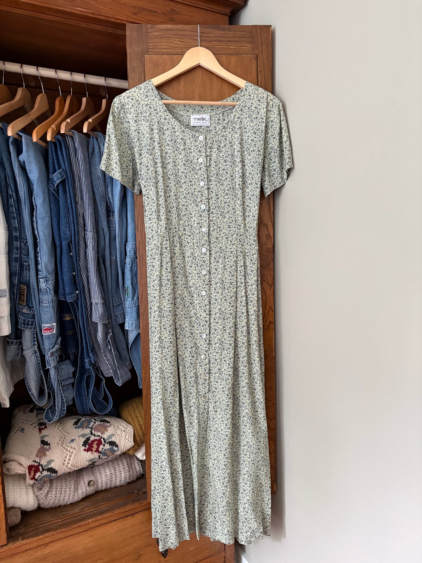 Robe longue fleurie Twik vintage (Médium)