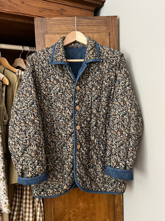 Manteau fleuri réversible (Small)