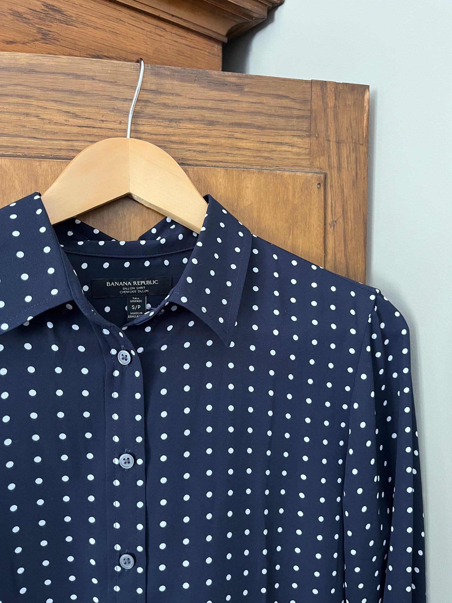 Chemise à pois marine Banana Republic (Small)