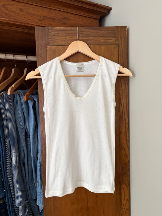 Camisole en pointelle blanche (S/M)