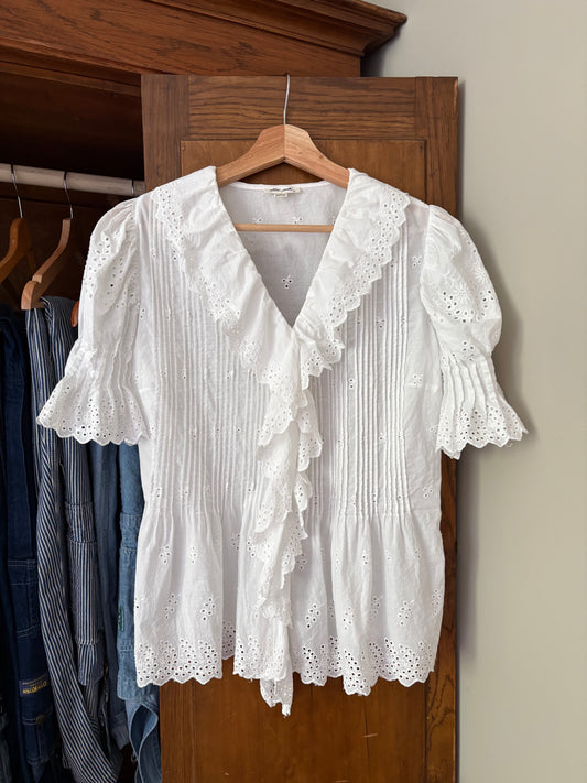 Chemisier blanc avec broderie (S/M)
