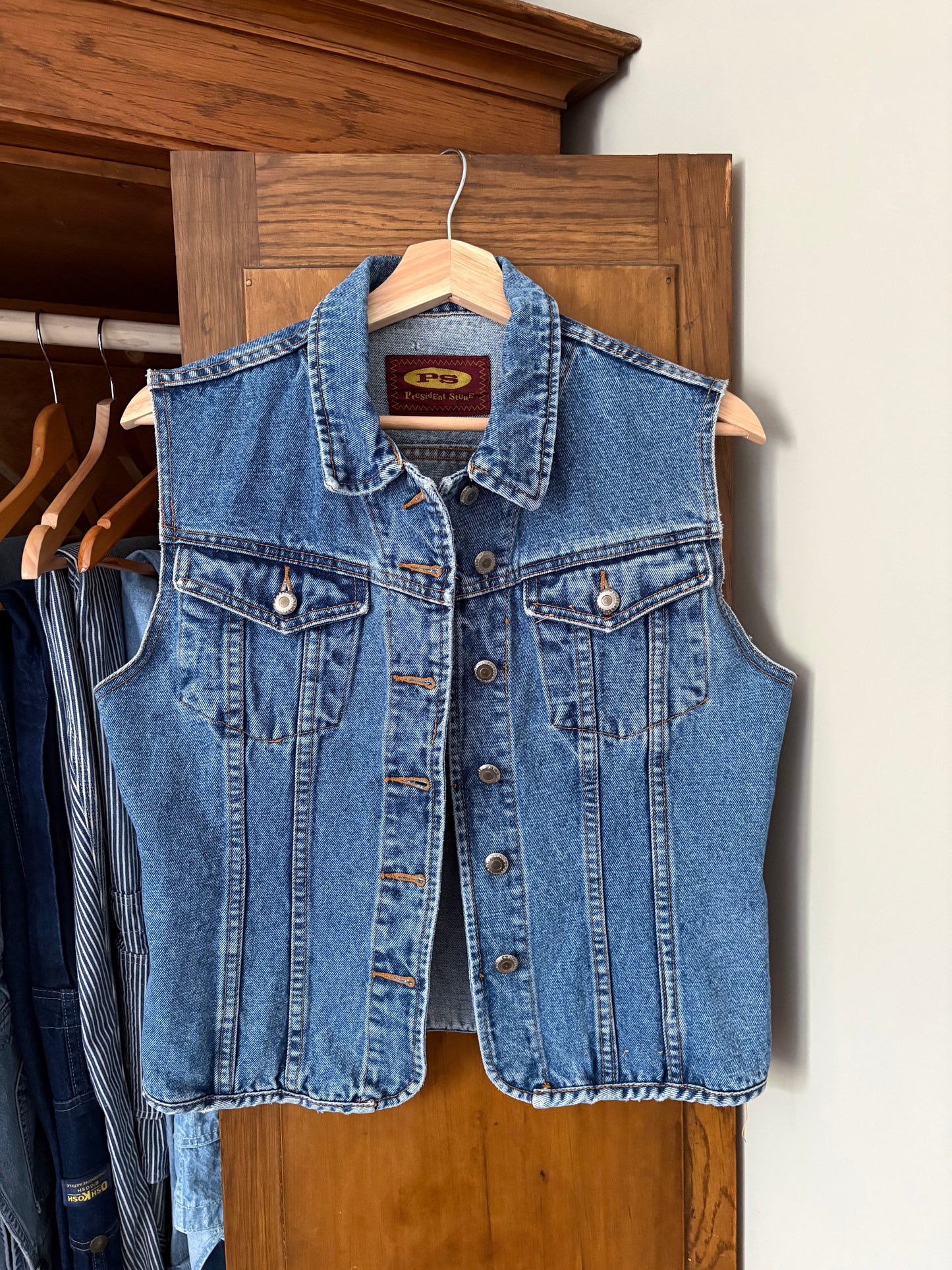 Manteau en denim sans manches (Small)