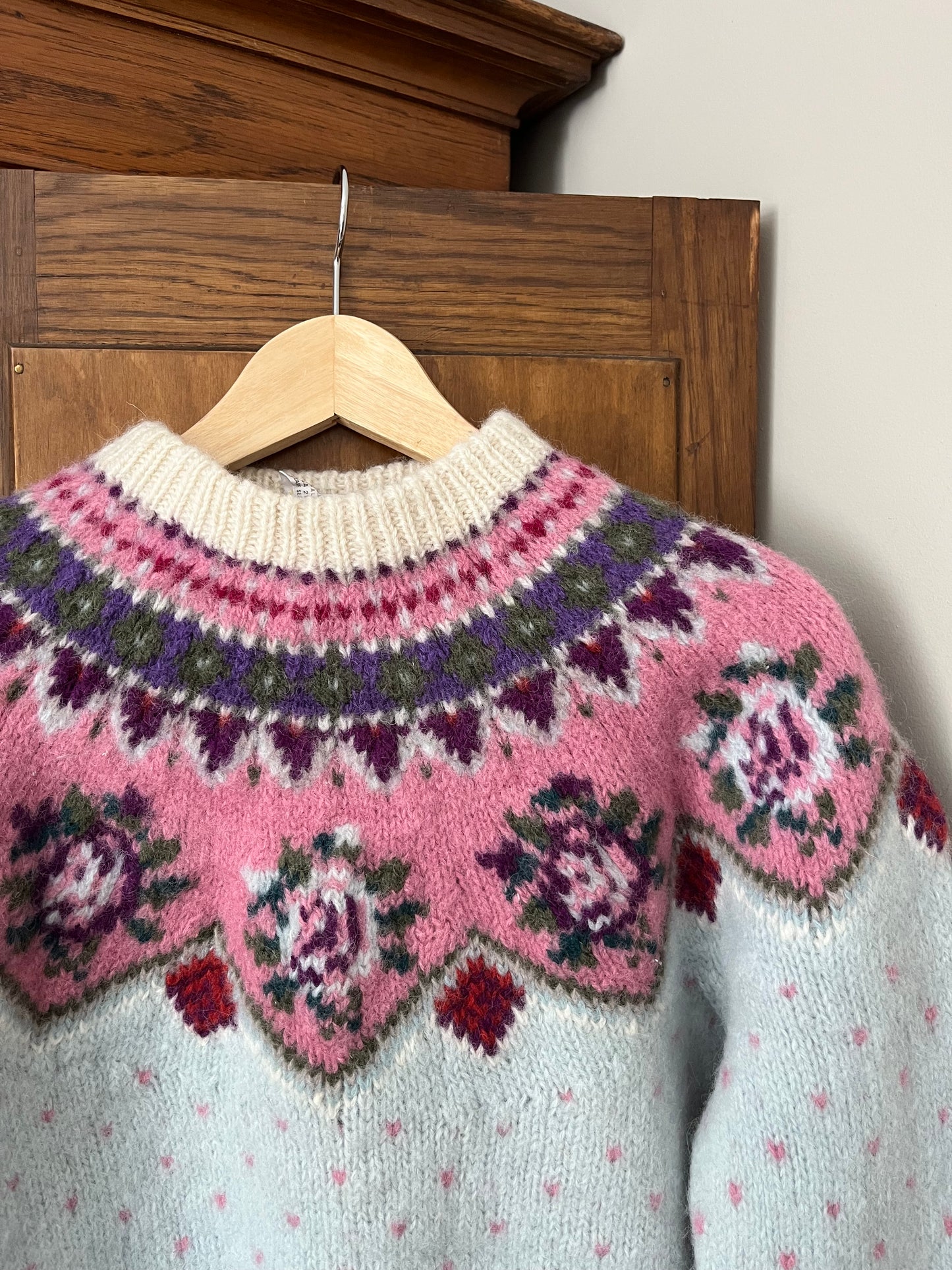 Tricot en laine avec fleurs colorées (Xxs/Xs) *Tel quel