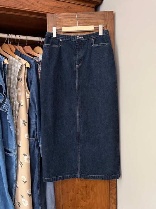 Jupe longue en denim vintage (Small)