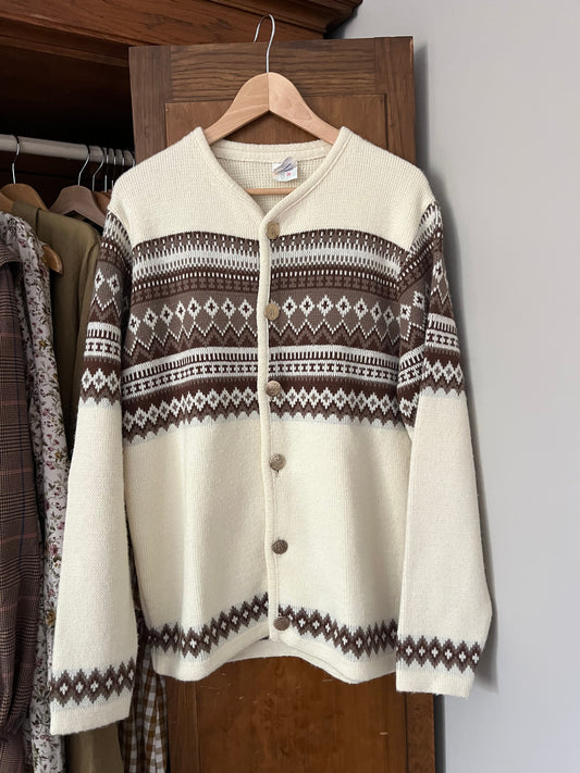 Cardigan vintage Fair Isle (Large)