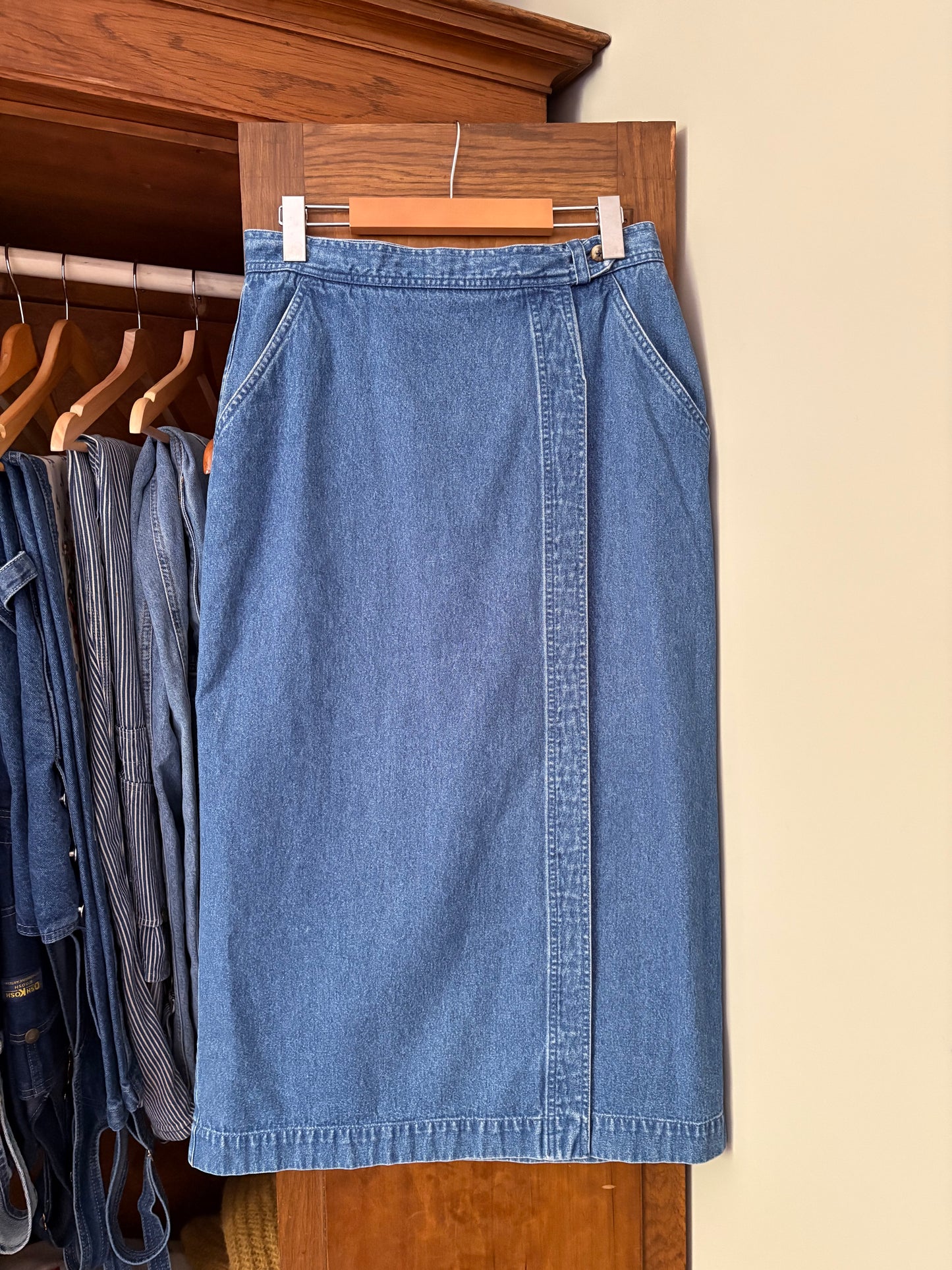 Jupe longue en denim vintage (Médium)