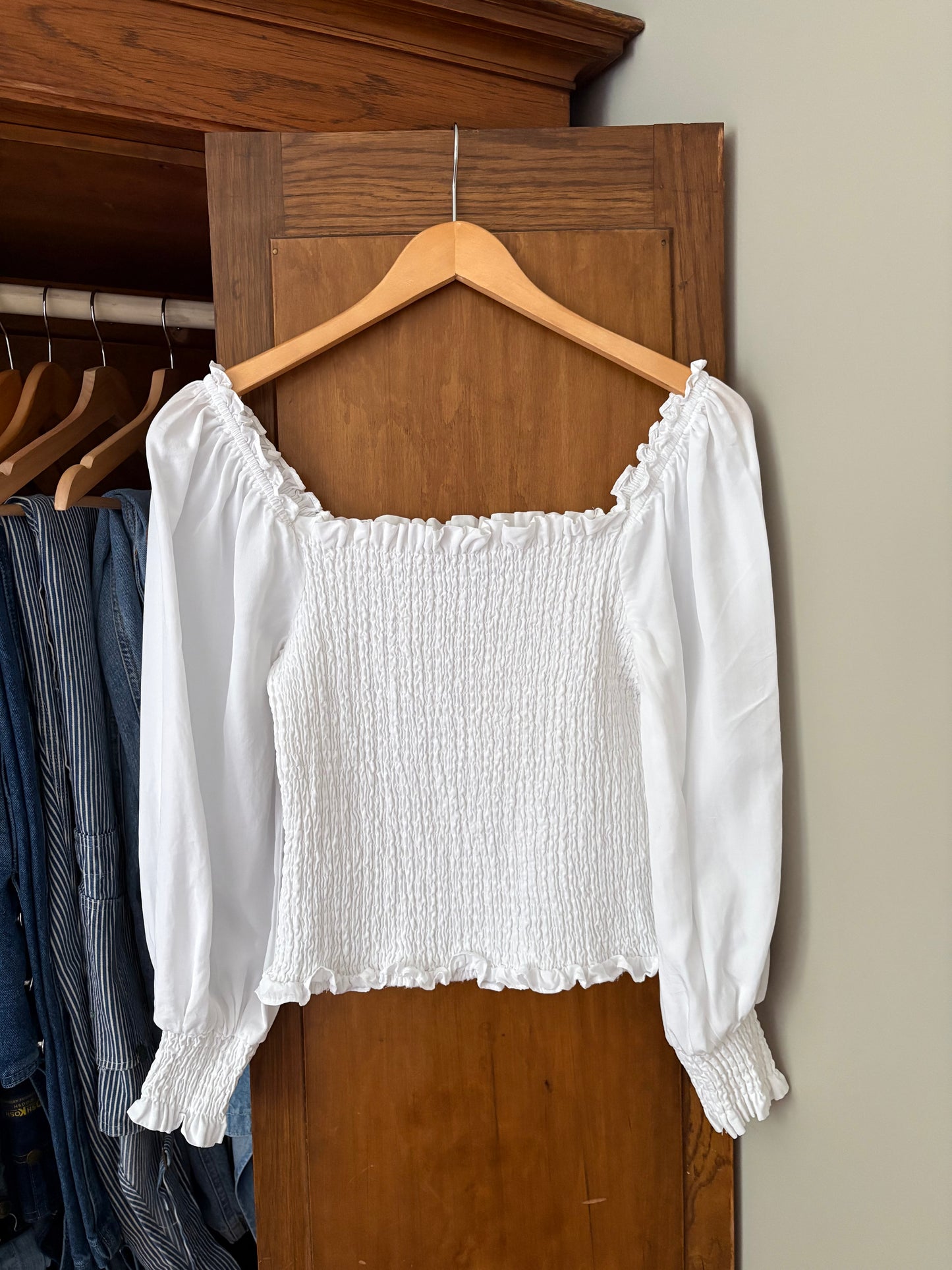 Haut en nid d’abeille blanc (Small)
