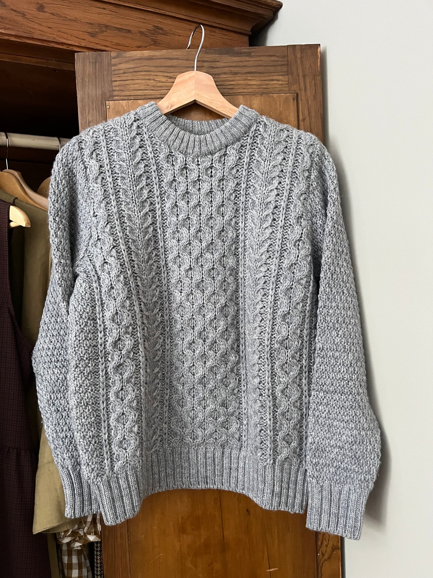 Tricot Fisherman en laine gris (Xs/S)