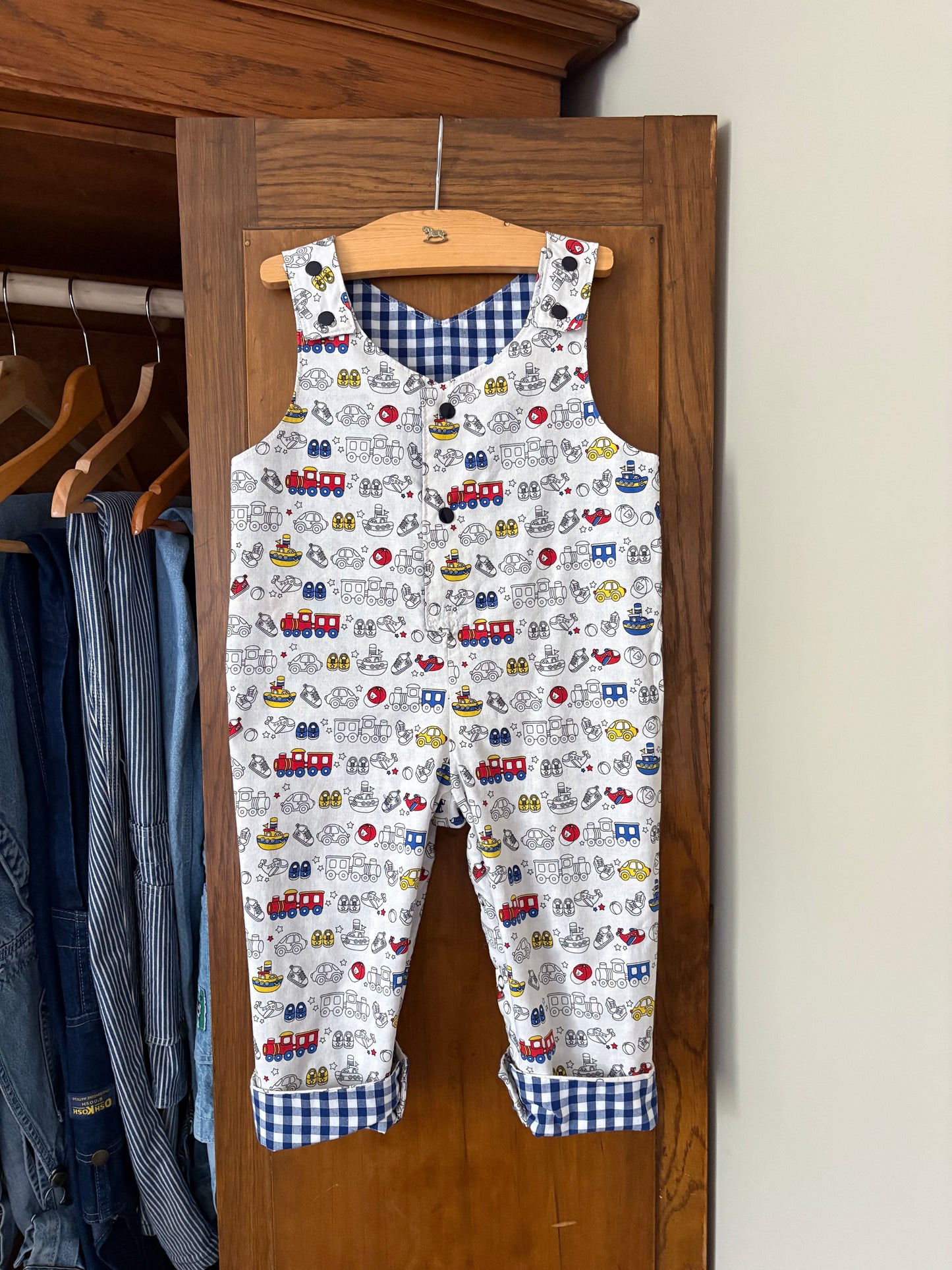 Une pièce vichy bleu *Reversible (2 ans)