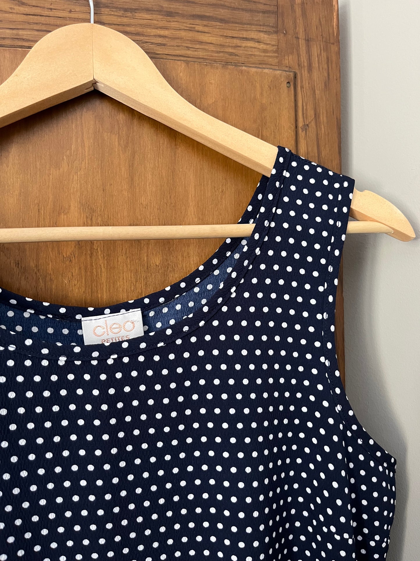Robe longue à pois marine (Large)