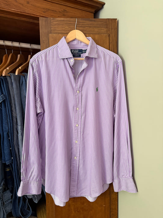 Chemise lignée mauve Ralph Lauren (Large) * Telle quelle