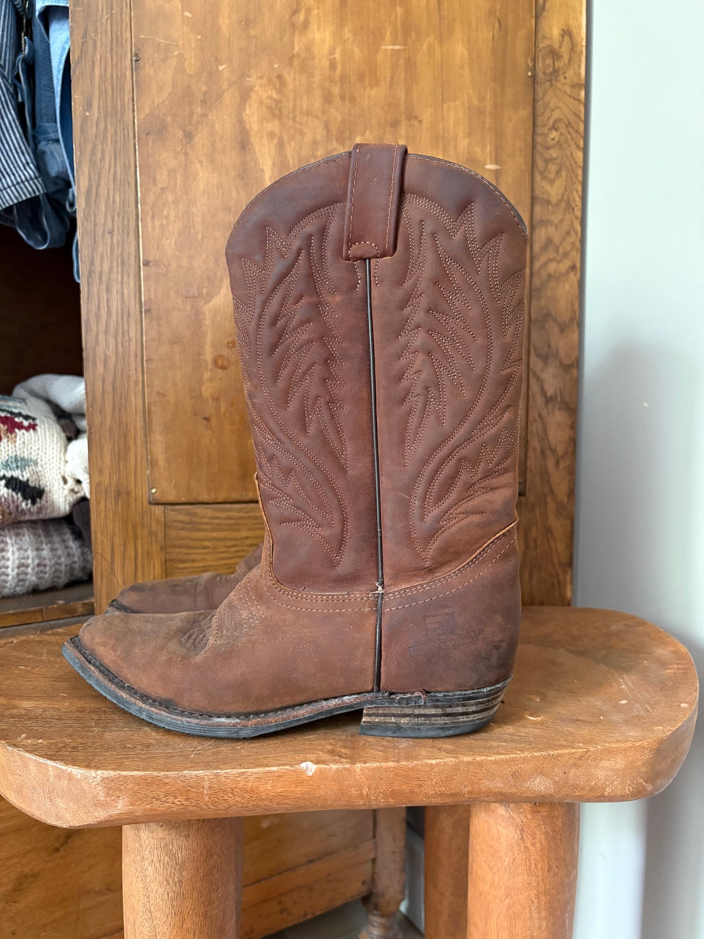 Bottes de cowboy brune (Pointure 7-7.5)