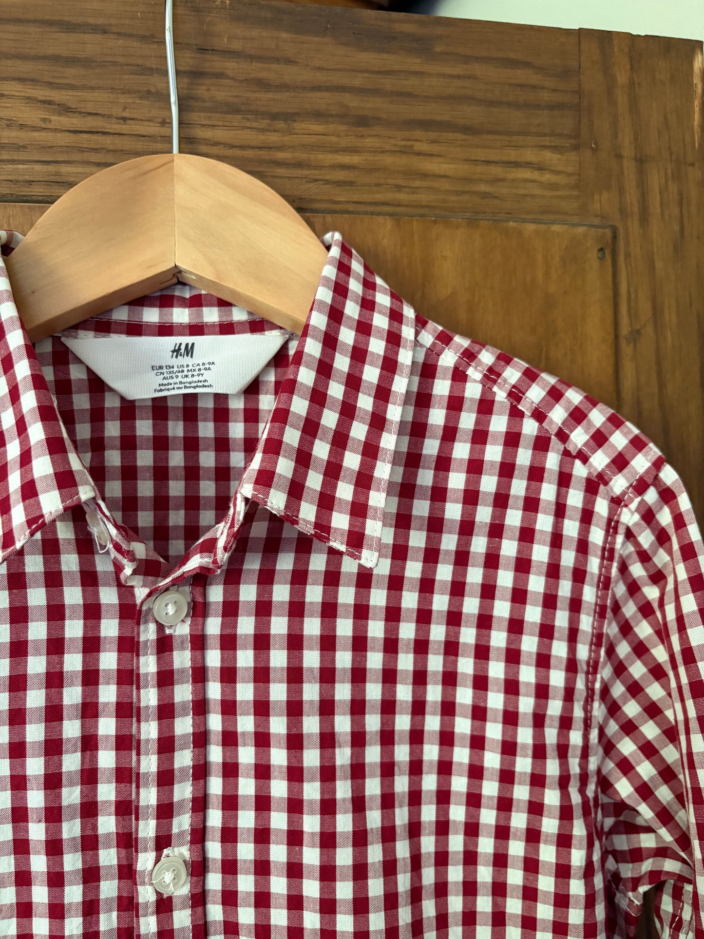 Chemise vichy rouge H&M (8 ans)