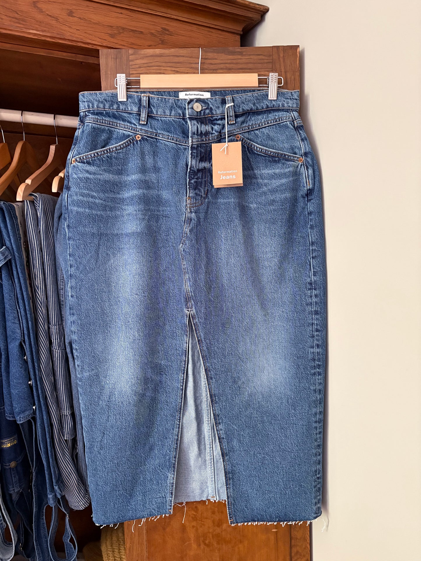Jupe en denim de la marque Reformation (Large) * Neuve