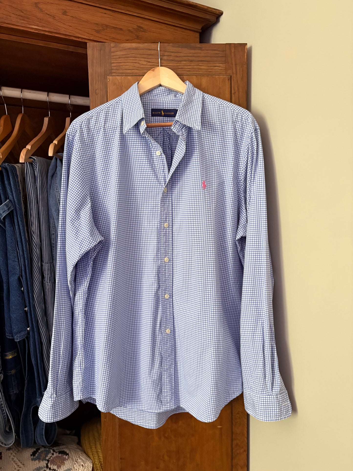 Chemise vichy bleu Ralph Lauren (Xlarge)