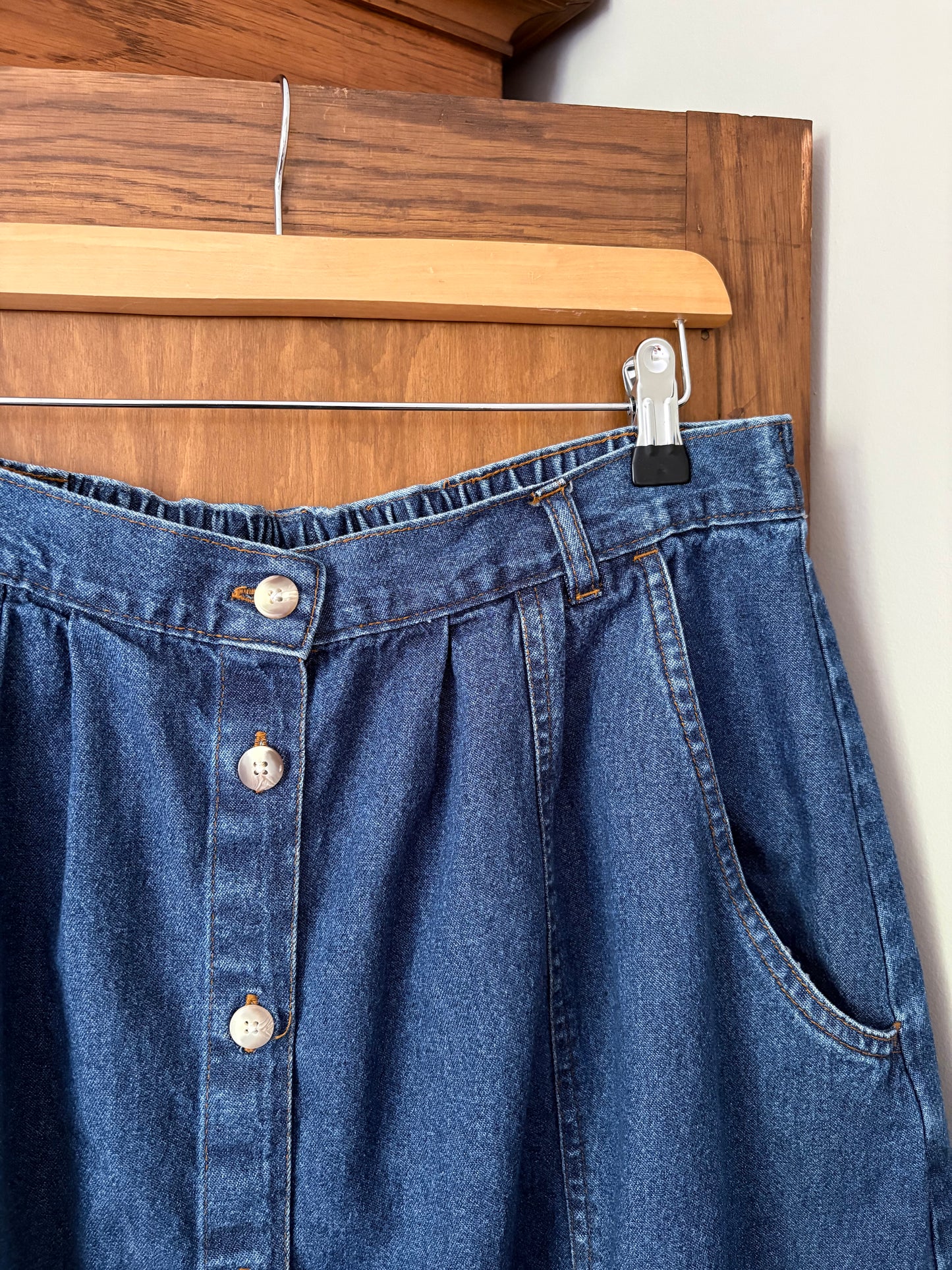 Jupe longue en denim vintage (L/XL)