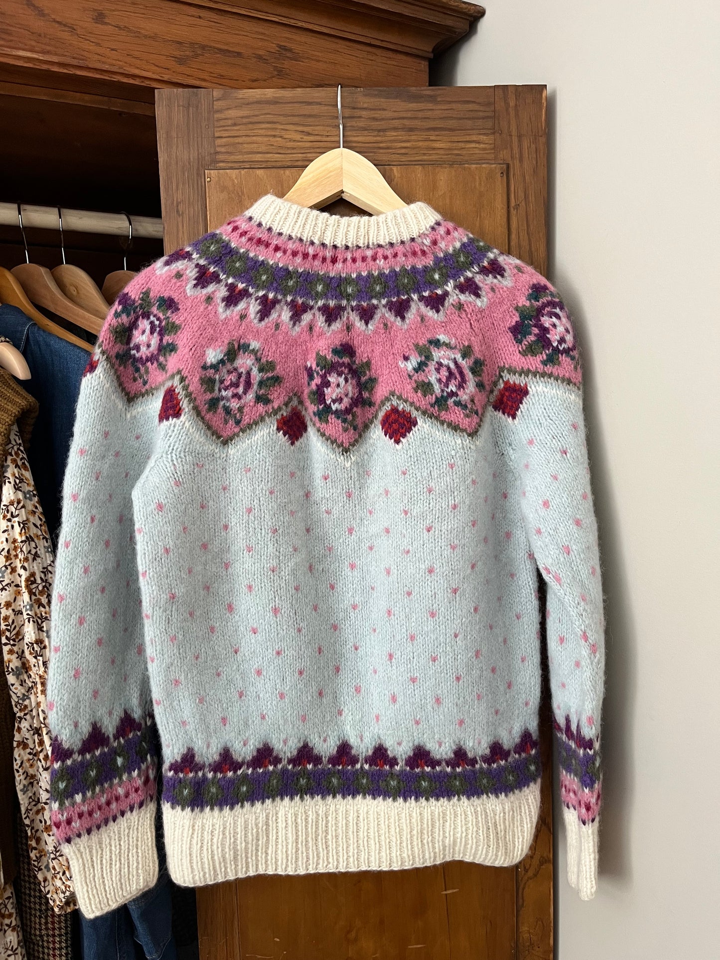 Tricot en laine avec fleurs colorées (Xxs/Xs) *Tel quel