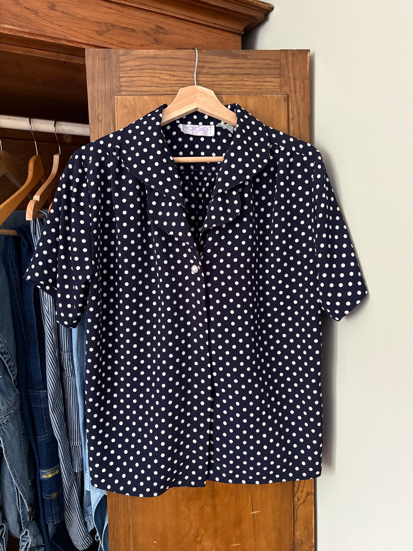 Chemise à pois vintage (Médium)