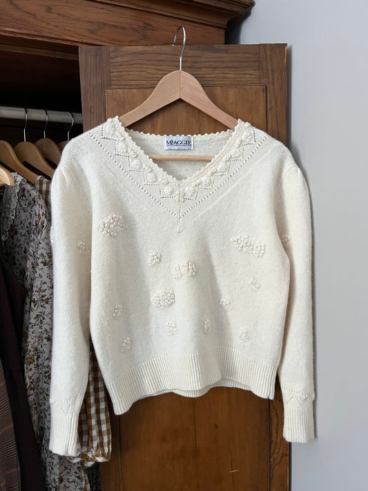 Laine crème avec broderies (Small)