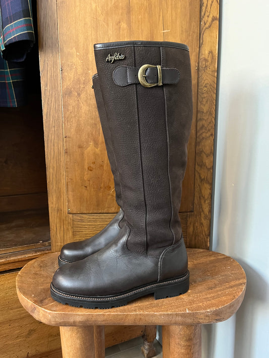 Bottes hautes en cuir et en suède (pointure 37/ 6)