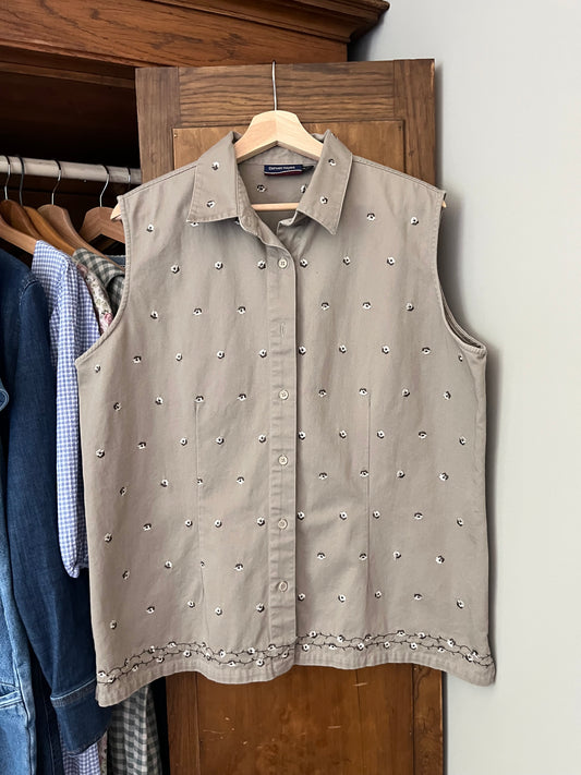 Chemise sans manches avec broderies (Xlarge)