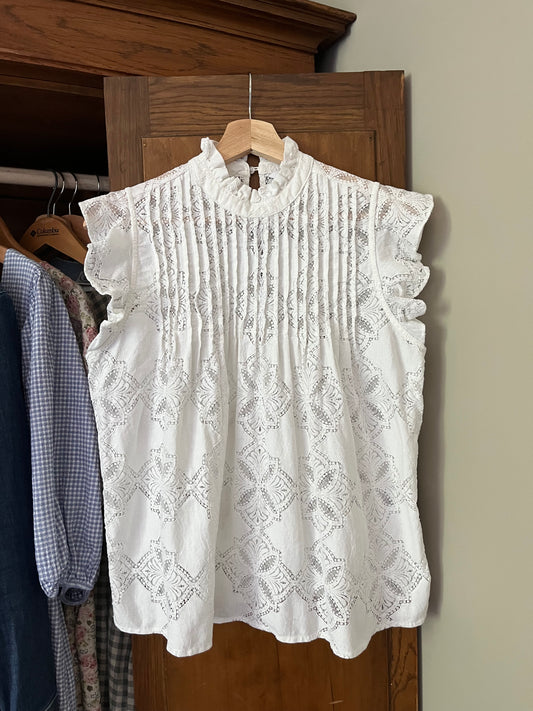 Haut en dentelle blanc (Small)